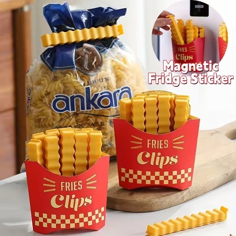Food Snacks Gifts - 12-teiliges Set Lebensmittel-Feuchtigkeitsschutz-Clips, mit magnetischem Kühlschrankaufkleber,