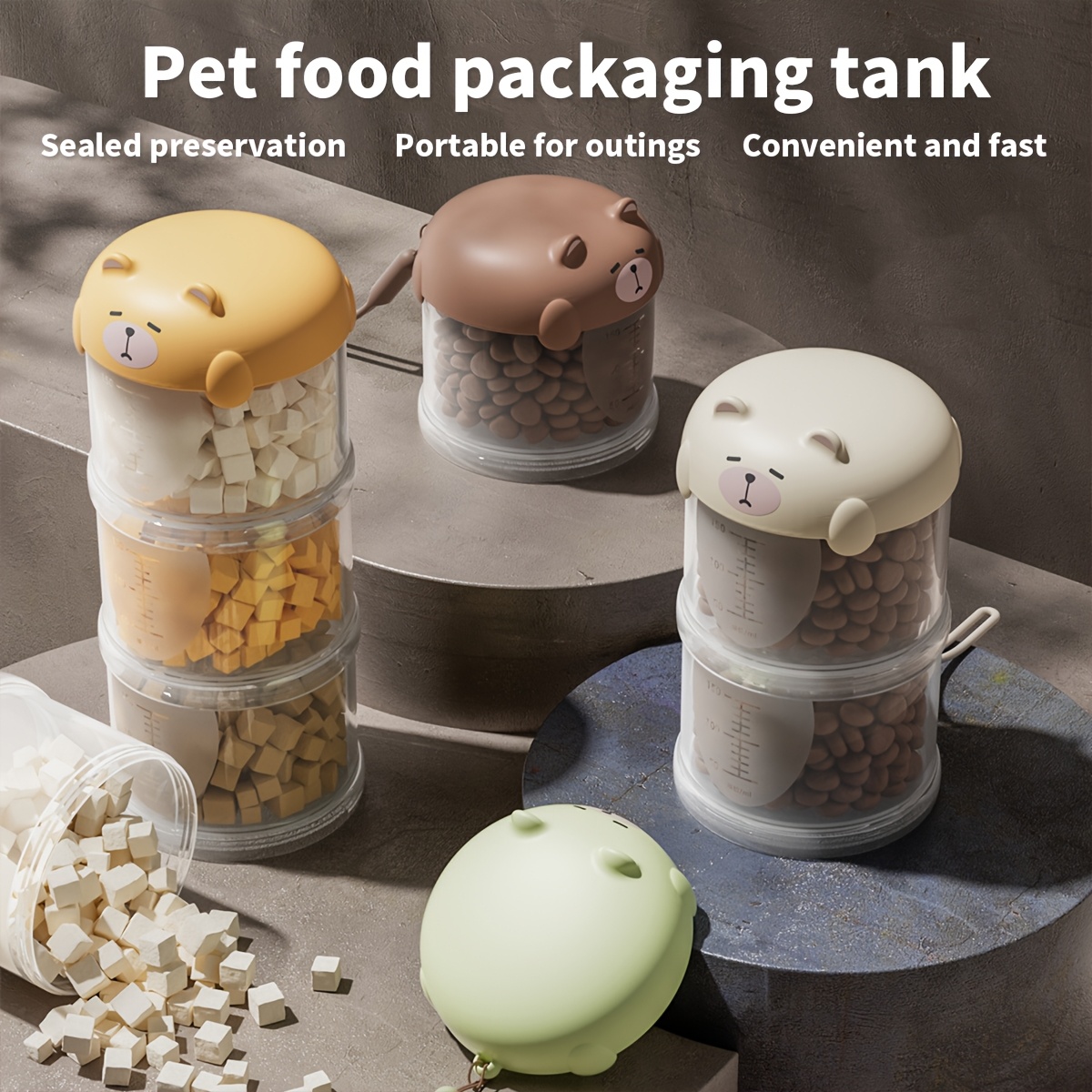 Food Packed Snacks - Tragbare, mehrschichtige, feuchtigkeitsbeständige Aufbewahrungsbox für Hundesnacks