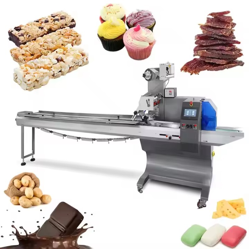 Food Packed Snacks - Automatische Kissenverpackungsmaschine für Weiche Zuckerwatte-Snacks -
