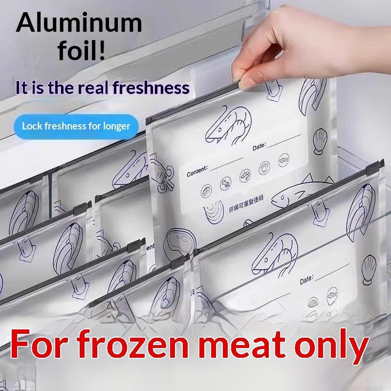 Snacks Food Labels - 50 Stück Wiederverwendbare Aluminiumfolien-Lebensmittelaufbewahrungsbeutel, Auslaufsichere Versiegelung,