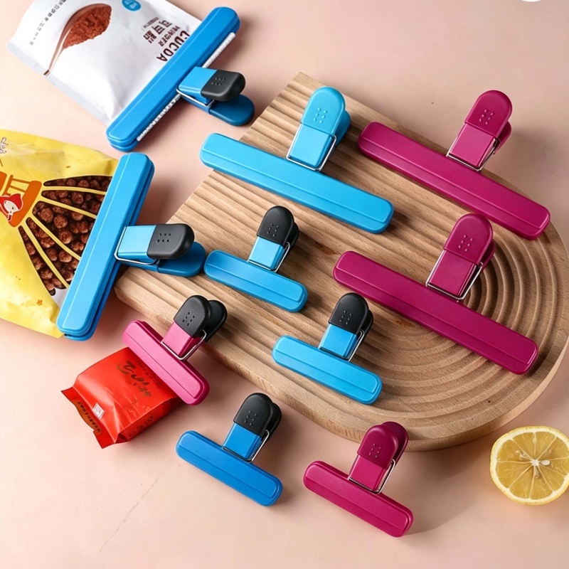 Food Snacks Packaging - 4 Stück tragbare Plastiktüten-Verschlussklammern, Verschlussklammern für