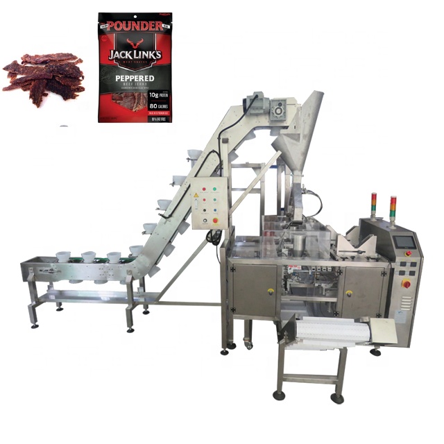 Jerky Beef Pack - CE-zertifizierte automatische Fertigdoypack-Maschine, Verpackungsmaschinen mit Reißverschlussbeuteln