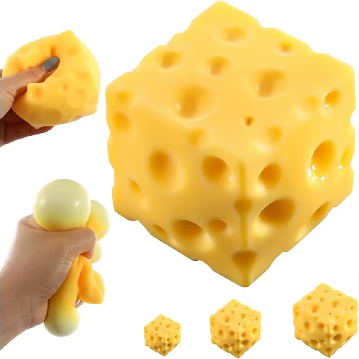 Food & Snacks Colouring Book - Käse-Stressball Quetschspielzeug Weiches Squeeze-Sensorik-Spielzeug ADHS-Spielzeug Büro-Schreibtisch-Stressabbau