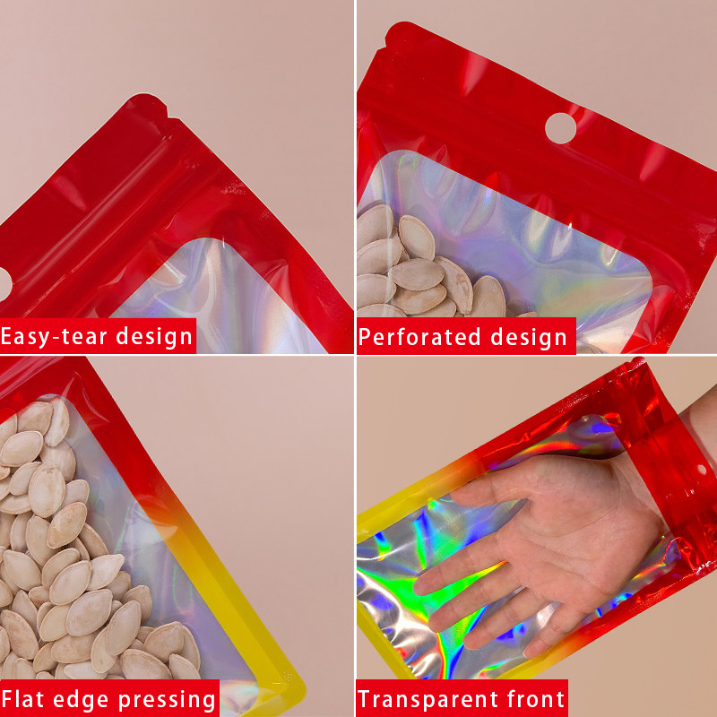 Holografische, farbige, quadra – Food Packed Snacks Bewertung und Preis